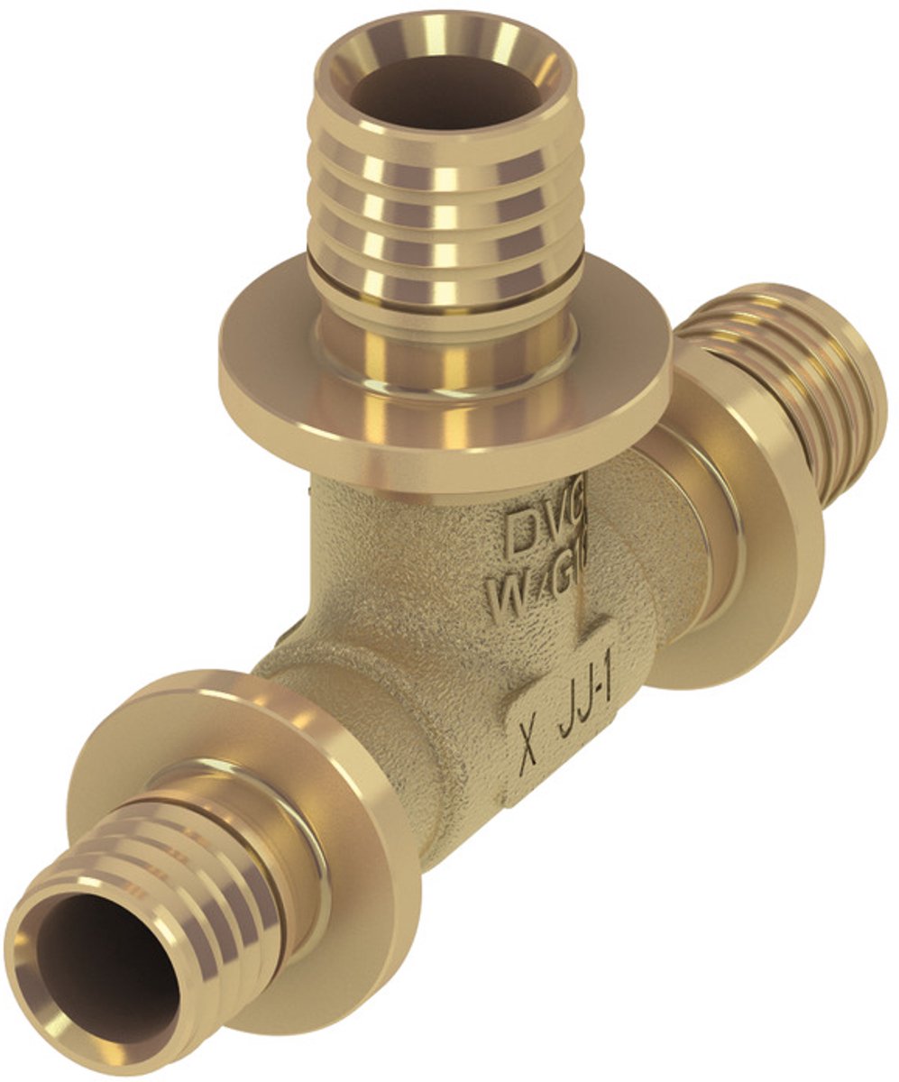 TECE TECEflex Serie - Messing Reductie T-stuk - 32 x 25 x 25 - Corrosiebestendig - Voor Water en Verwarming
