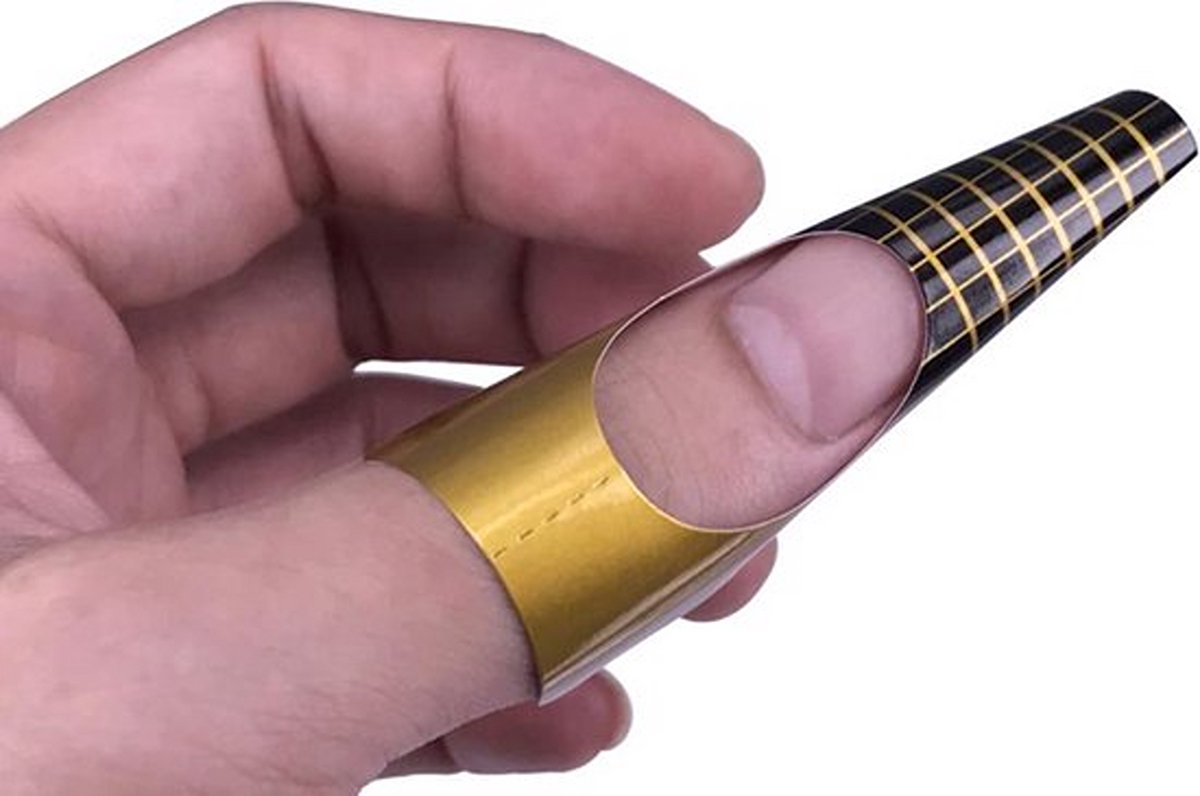 Goedkoopste Knaak Nagel Sjablonen - Nail Art - French Manicure - Goud - 100 stuks