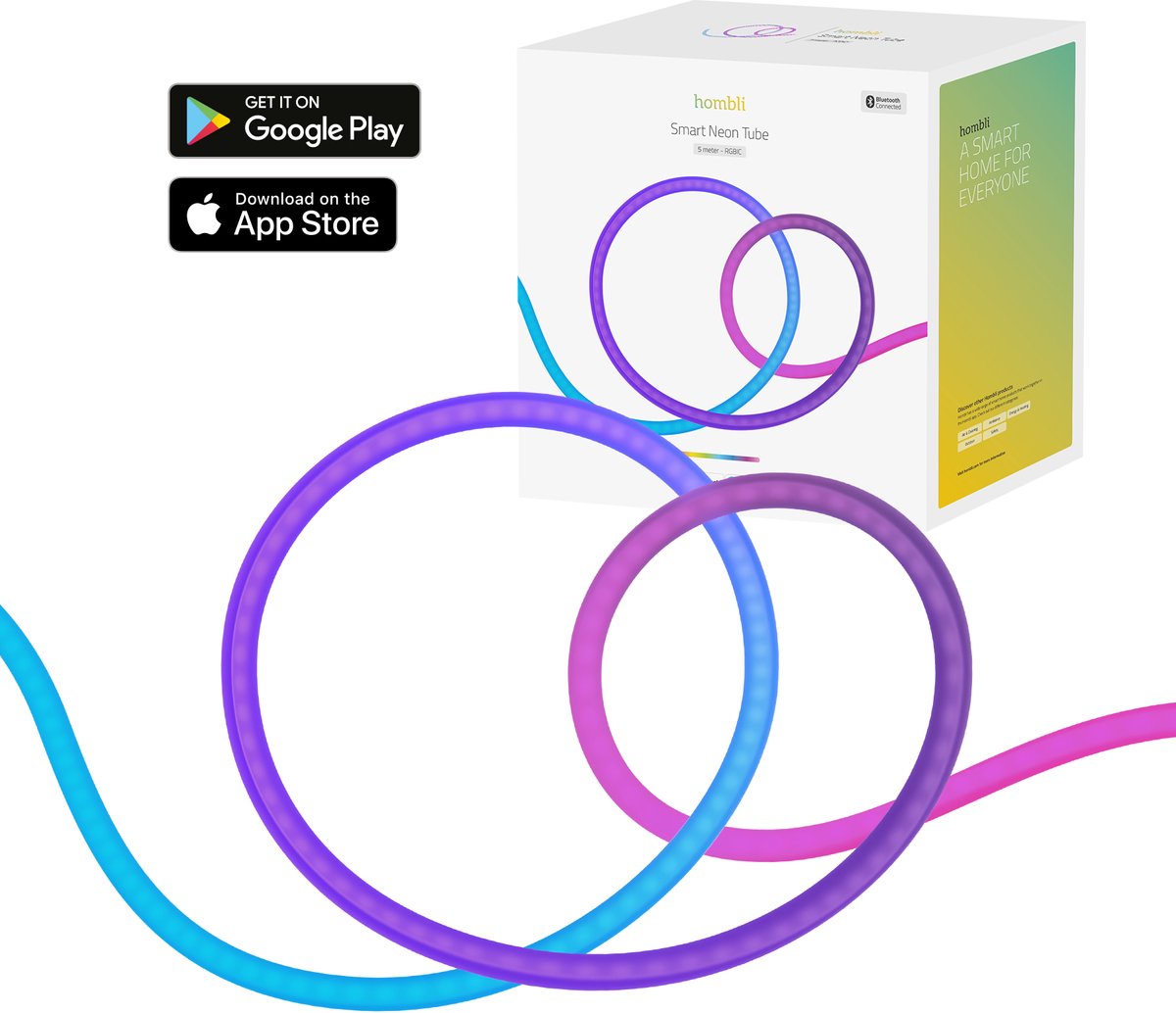 Hombli Slimme Neon Lichtsnoer - - & IC - IP65 - App bestuurd - Led Tube buiten - LED Verlichting - Ledstrip