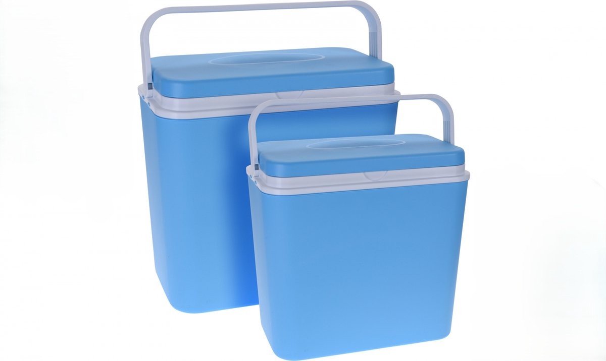 Koelbox - 24 l + 10 l - Kunststof - Blauw - 2 stuks