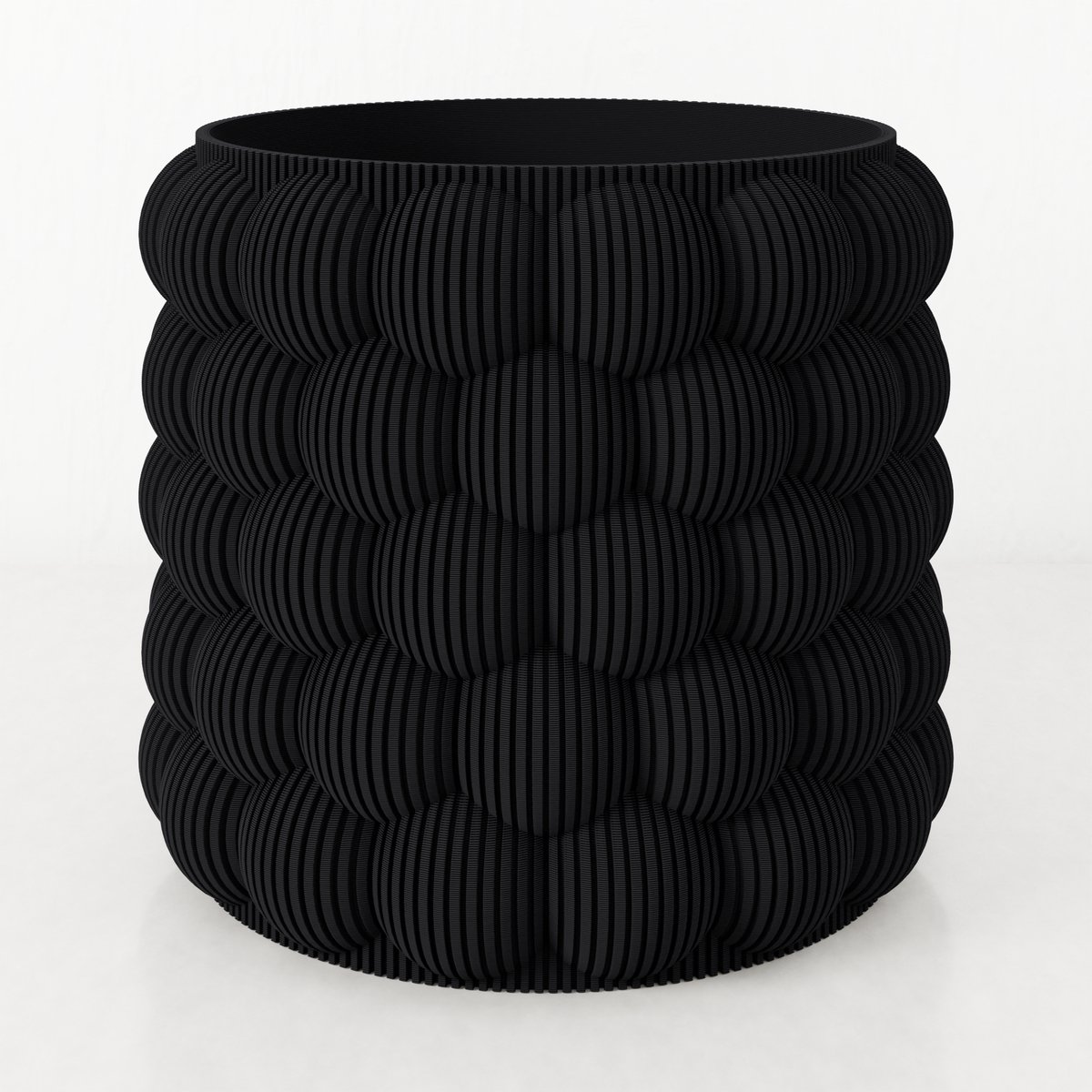 Fleuriek - Bloempot voor binnen - Zwart gestreepte plantenpot van bio plastic - Ø15 cm