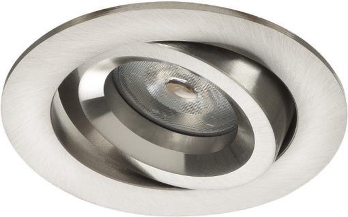 LED inbouwspot Emil -Rond RVS Look -Koel Wit -Dimbaar -3.5W -Philips LED