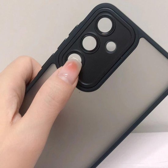 Coque en silicone transparente compatible avec Samsung Galaxy S23 Ultra - Coque arrière avec Protection pour appareil photo - Bumper - Zwart