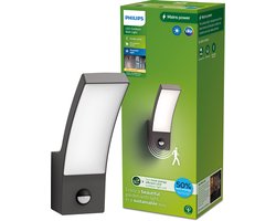 Philips LED Philips Splay wandlamp - Ultra Efficient - antraciet - met sensor - 3,8W