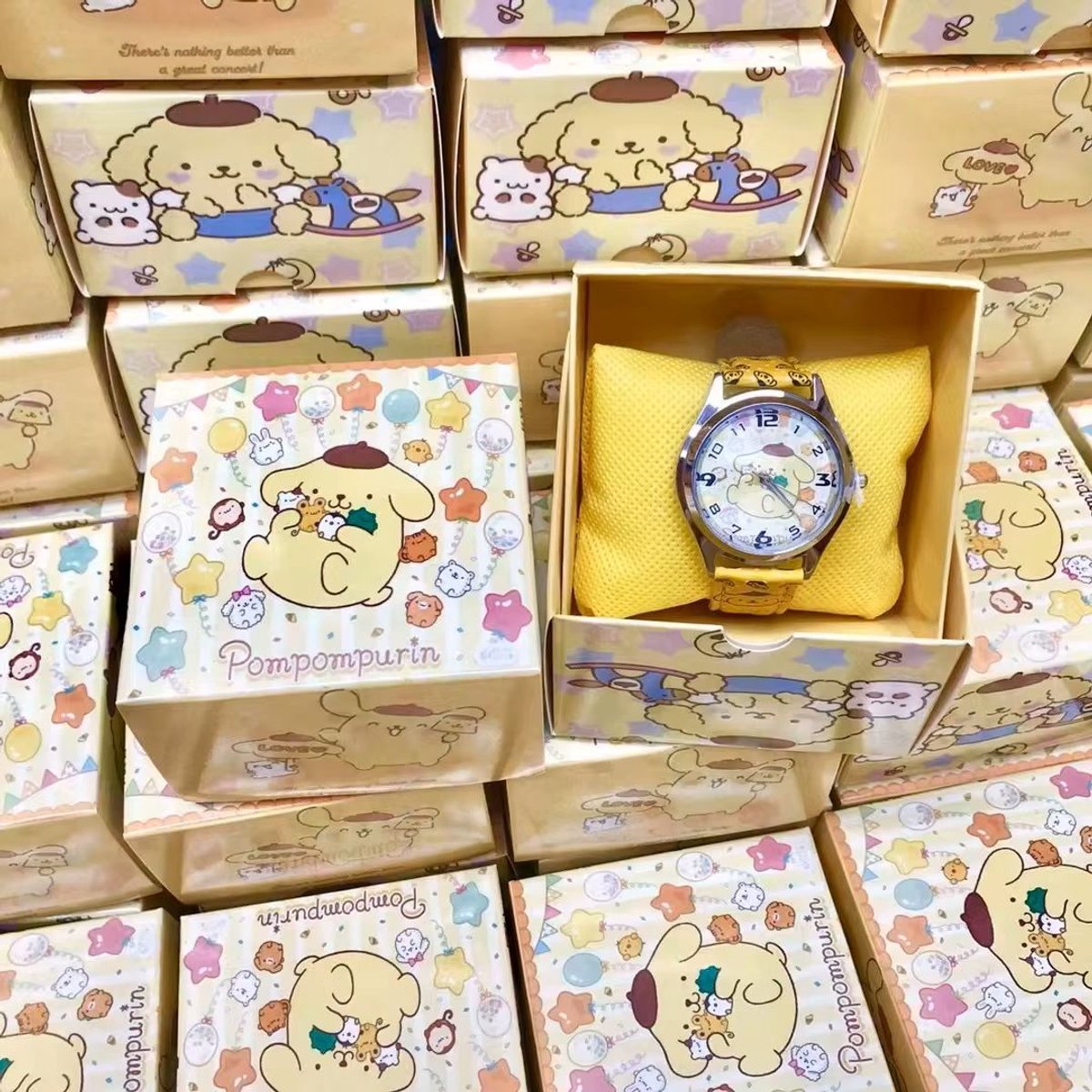 Kinderhorloge Pompompurin - Horloge - Kawaii - Schattig Ontwerp - Pompompurin - Cadeautip - Met Geschenkdoosje - Dames Meisjes