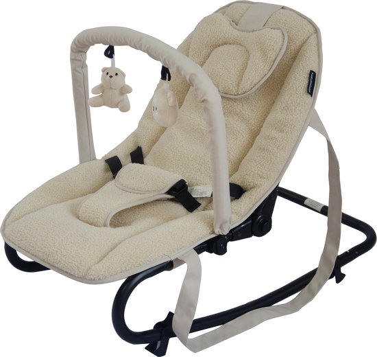 X Adventure Wipstoeltje – Verstelbare rugleuning & Inklapbaar – Draagbare schommelstoel - Beige (0-9 mnd)