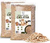 Ustratics Houtkorrel Kattenbakvulling 2 x 10KG (20kg - 40L) - Biologisch afbreekbare houtkorrels - 100% Natuurlijk