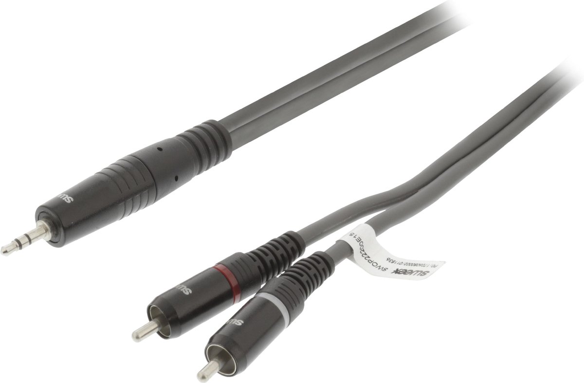 Sweex 3,5mm Jack - Tulp stereo audio kabel - 5 meter