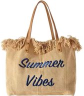 Ultiluxe® Grote strandtas Summer Vibes - Bruin - Dames schoudertas met ruffles - Met magnetische drukknoop - 47 x 33 x 11 cm - Zomertas, big shopper, handtas - Zwemtas, badtas, laptoptas - Grote capaciteit - Veel ruimte