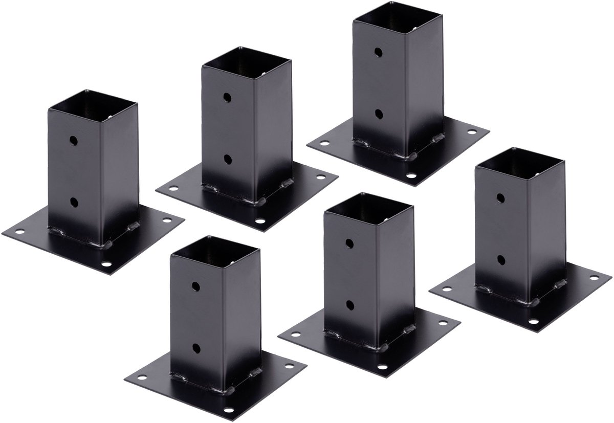 Alberts 825195 Schroefmof - zwart - kunststof gecoat - 71 x 71 mm | Set van 6