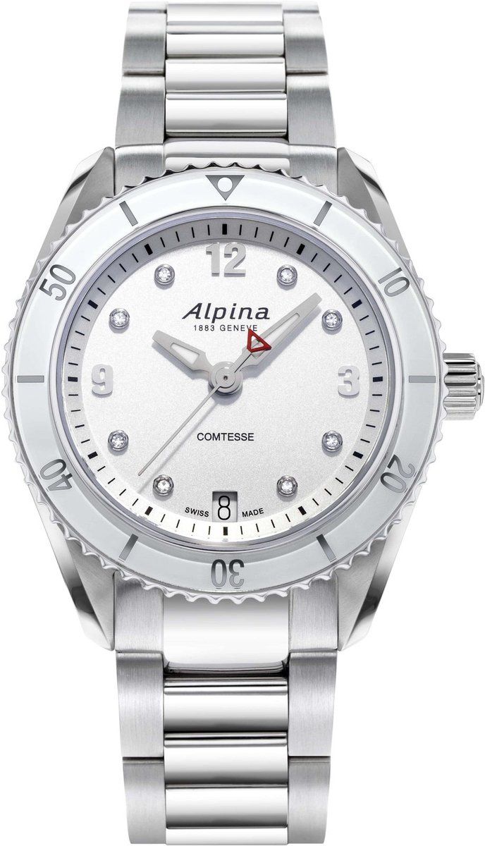 Alpina Alpiner Comtesse Sport AL-240SD3C6B Horloge - Staal - Zilverkleurig - Ø 36 mm