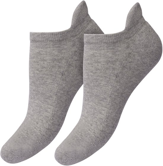 Bonnie Doon Unisex Sneaker Sokken Deluxe Dames Licht Grijs maat 40/46 - Dames en Heren - 2 paar - Badstof Binnenzool - Gladde Naad - Comfortabel en Zacht - Zacht Hiel Kussen houdt Vuil tegen - Sport - Sneakersokken - Light Grey Heather - OL631050.7