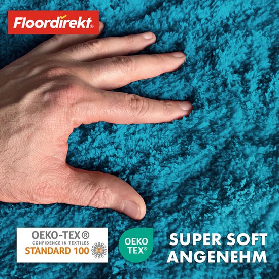 Floordirekt Badmat Sky, badmat in rond, dicht, pluizig welbehagen voor je huis, antislip wasbaar, getest op schadelijke stoffen (bruin, 95 cm (rond