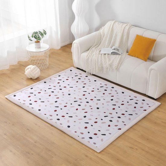 Hakuna Matte Wolkzachte Fluwelen Mat Speelmat baby 200 x 150 x 2,5 cm, Confetti - Kindertapijt met hoogwaardig traagschuim - Baby speelkleed met antislipbasis - Babykruipmat, kinderkamertapijt