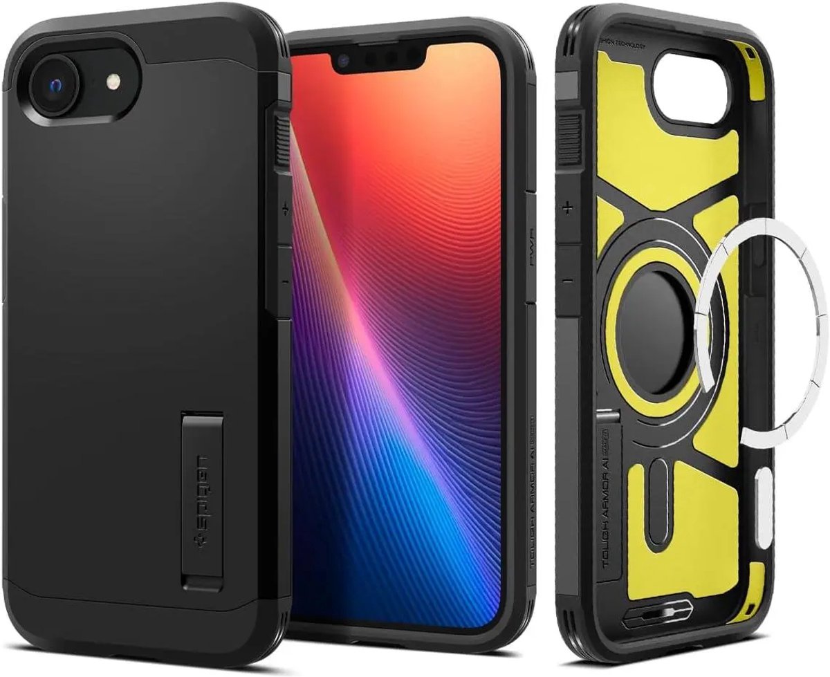 Spigen Hoesje geschikt voor iPhone 16e - Tough Armor MagFit - Zwart