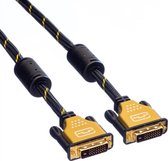 ROLINE 2m GOLD DVI-Kabel, Schwarz/Gold [DVI Stecker -> DVI Stecker, Dual-Link]