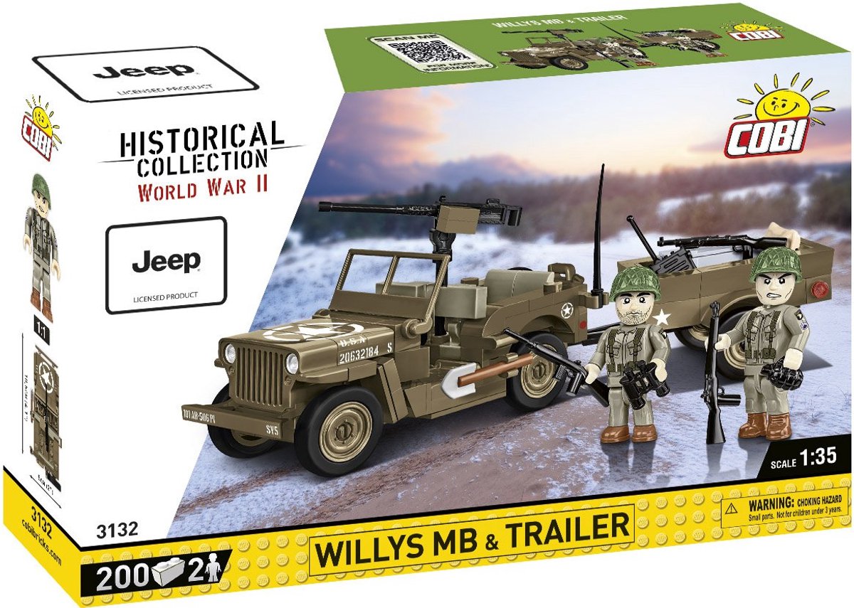 Cobi 3132 willys mb & trailer