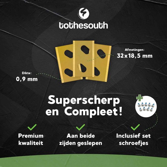 To the South® Robotmaaier Mesjes titanium geschikt voor Cub Cadet XR5 3000 - 8 stuks van To the South — afbeelding 2