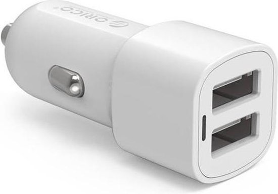 Orico - 12V/24V USB autolader 2 poort 3.4A max 17W met Intelligent IC - Wit