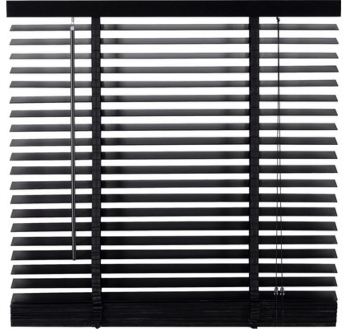 INT Horizontale Jaloezie Hout Mat Zwart FSC 50mm 120x175 cm