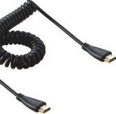HDMI spiraalkabel - versie 1.4 (4K 30Hz) / zwart - 2 meter