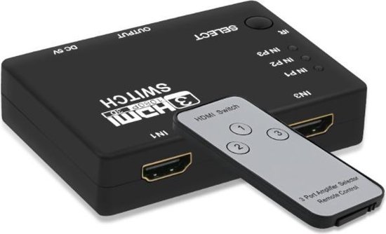HDMI schakelaar 3 naar 1 / met afstandsbediening - versie 1.3 (Full HD 1080p)