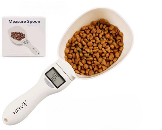 MetuX® - Voerschep - Maatschep voor diervoeding - Diervoeding lepel - Voerlepel - Digitale Weegschaal - Voerschep voor hond - Voerschep voor kat - Huisdier voerschep - Maatlepel - Voerschep Digitaal - Winkelschep - Maatbeker