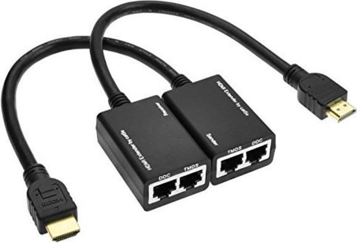 HDMI verlenger over 2 netwerkkabels - 30 meter (Full HD)