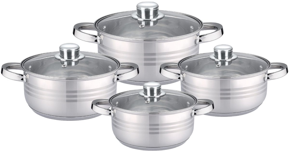 Galya Cookware Set 8-delige Kookset RVS