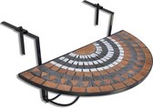vidaXL - Balkontafel - hangend - mozaïek - terracottakleurig - en - wit