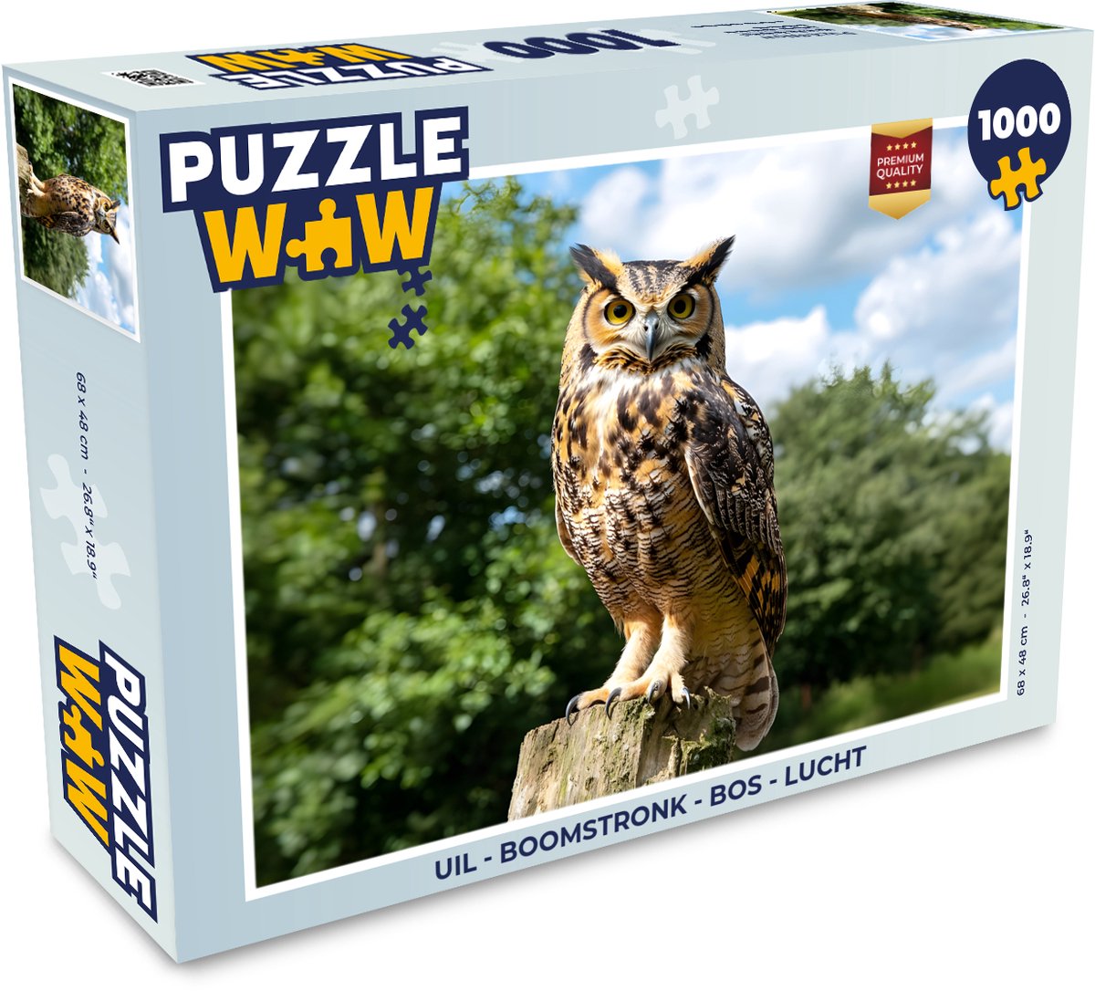 Puzzel Uil - Boomstronk - Bos - Lucht - Legpuzzel - Puzzel 1000 stukjes volwassenen