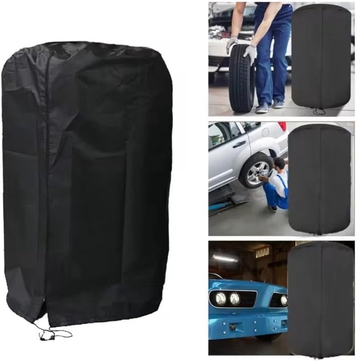 Grand Sac Pour Pneus De Voiture, Rangement Universel 420D Robuste Pour 4 Pneus, Housse De Pneu Avec Fermeture éclair, Bandes Imperméables, Bandes Réfléchissantes ( 84 Cm X H 120 Cm