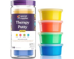 Therapy Putty Set for Stress Relief and Hand Exercises - 4 Strengths for Kids and Adults