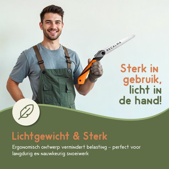 Recalma Inklapbare Snoeizaag - Takkenzaag en Handzaag - 210 mm Zaagblad - Voor Hout en Bomen - SK5 Staal van Recalma — afbeelding 3