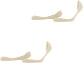 Esprit Solid Low 2-Pack onzichtbar eenkleurig katoen multipack footies dames beige - maat 39-42