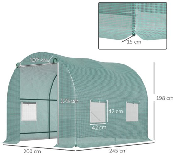 Tunnelkas | Nature | 200 x 200 cm (Hoes, Anti-insectennet) Nature