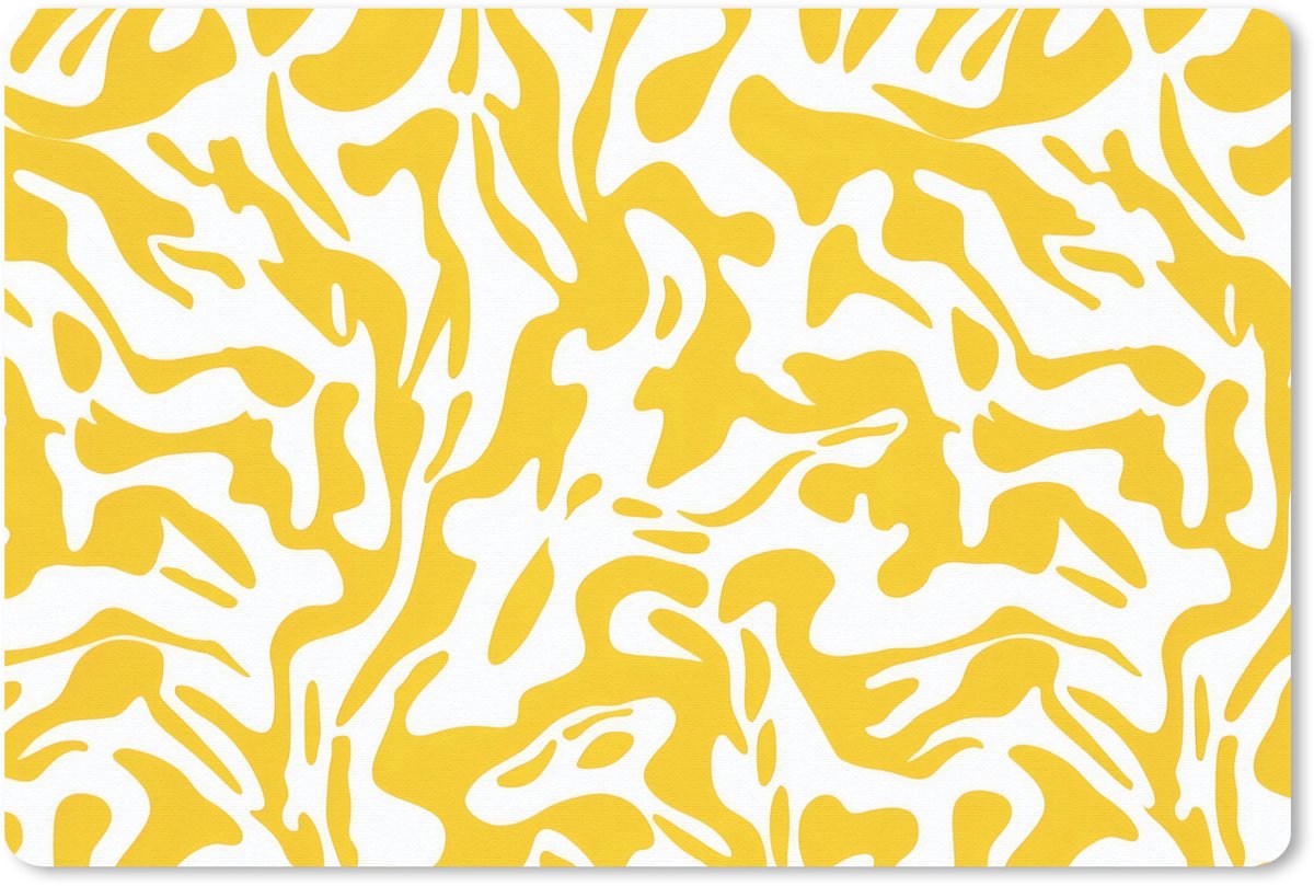 Muismat 27x18 cm - Mousepad Vormen - Wit - Abstract - Muismatten