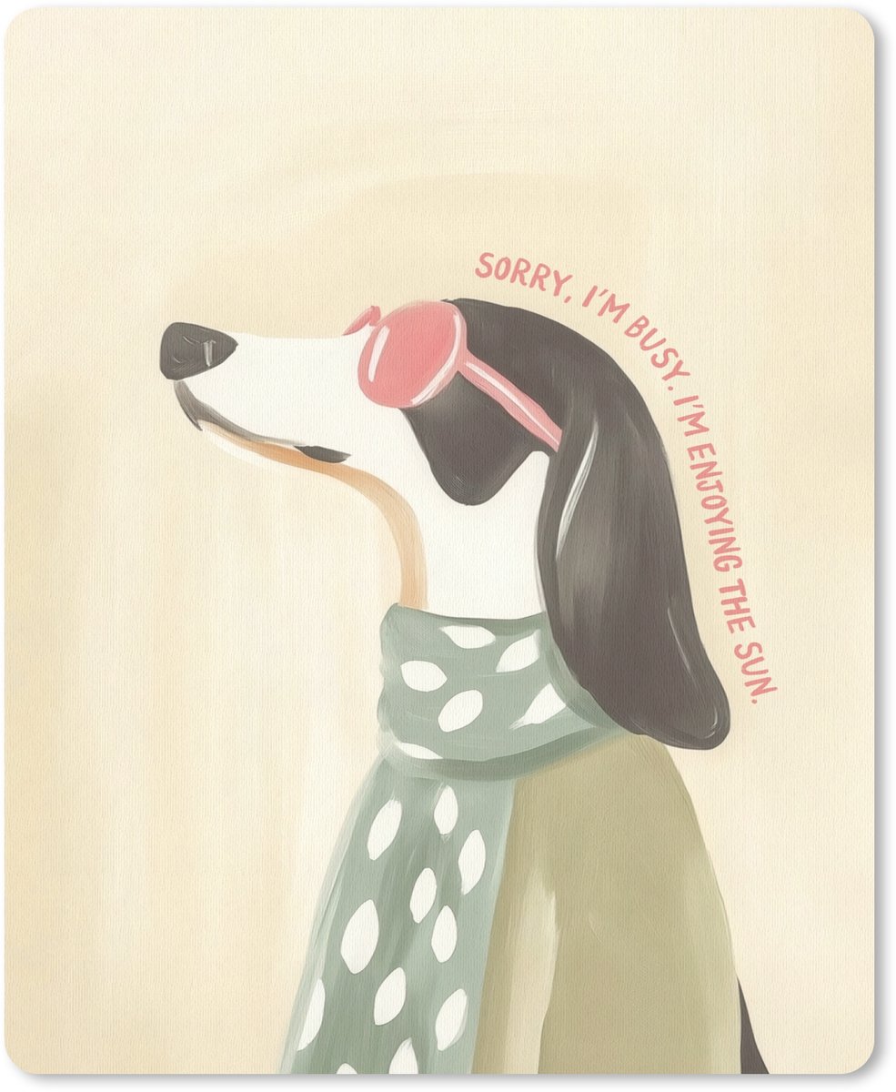 Muismat 19x23 cm - Mousepad Quote - Hond - Zonnebril - Muismatten