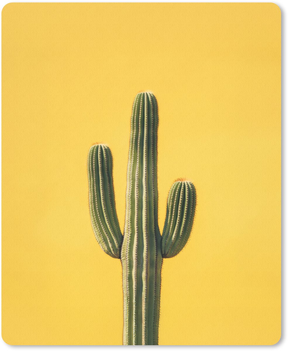 Muismat 19x23 cm - Mousepad Cactus - Groen - Minimalistisch - Muismatten
