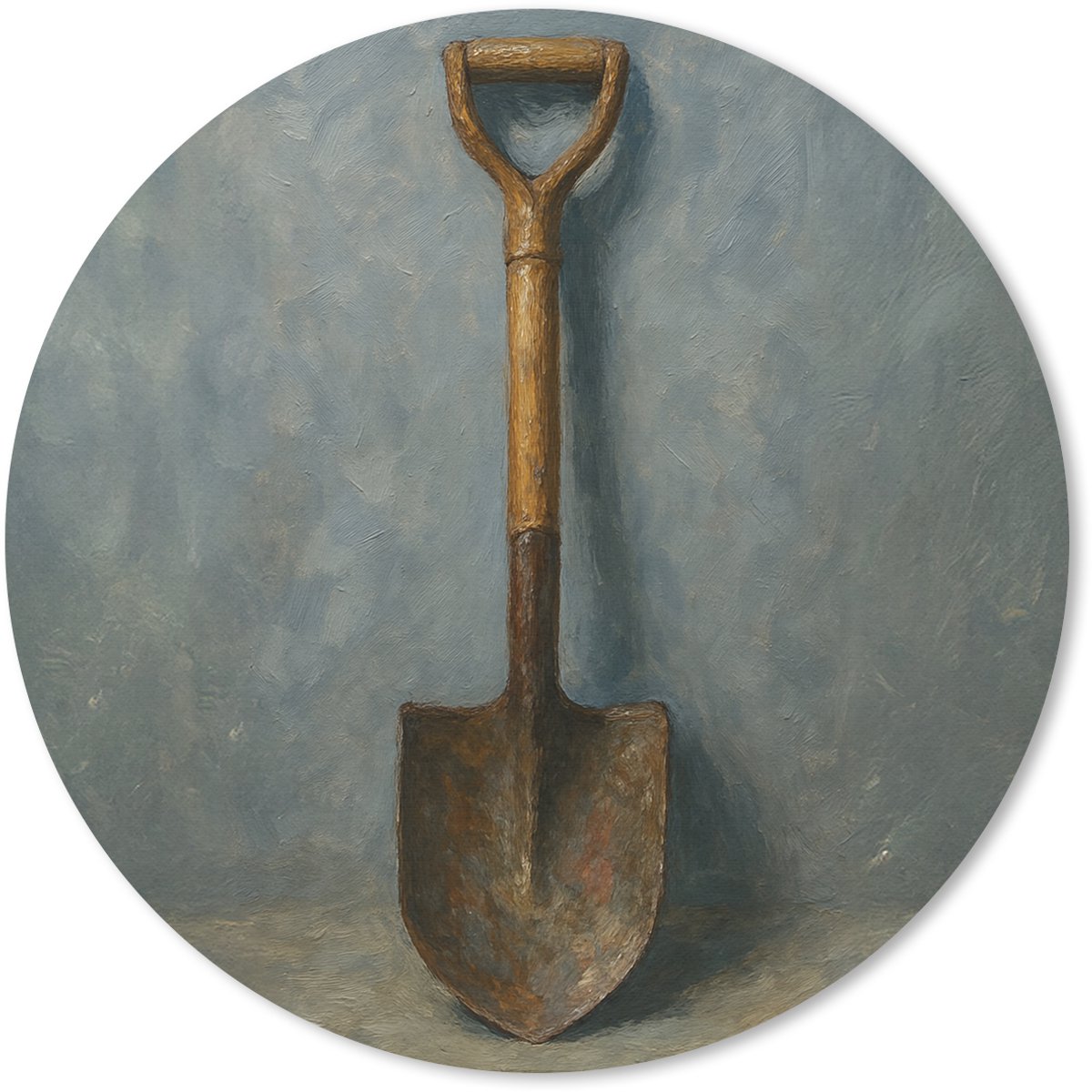 Muismat rond 40x40 cm - Mousepad Schep - Gereedschap - Schilderij - Ronde muismatten
