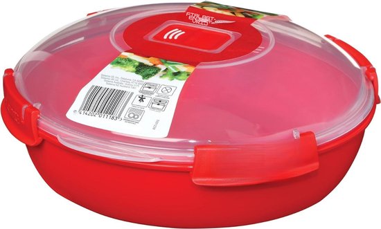Assiette micro-ondes GTB® - Bols micro-ondes avec couvercle - Assiette micro-ondes avec couvercle - Transparente - 24 cm x 24 cm x 2 cm