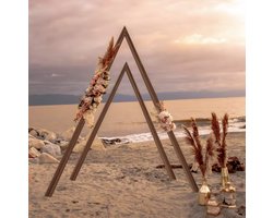 Varnox Bruiloft Boog - Trouwboog - Houten trouwboog - Huwelijksboog - Ceremonieboog - Boog voor bruiloft - Driehoek - Dubbele boog - Hout