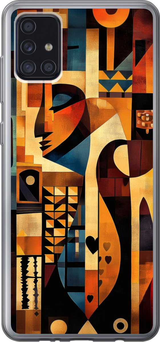Telefoonhoesje Geschikt voor Samsung Galaxy A52 5G hoesje - Figuren - Abstract - Symbolen - Siliconen Telefoonhoesje Telefoonhoesje