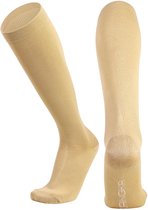 KANGKA® Compressiekousen met 20-30 mmHg maat L (41-45) - Hardlopen Steunkousen - Compressie sokken Vliegtuig - Beige