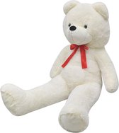 Teddybeer zacht pluche XXL wit 135 cm
