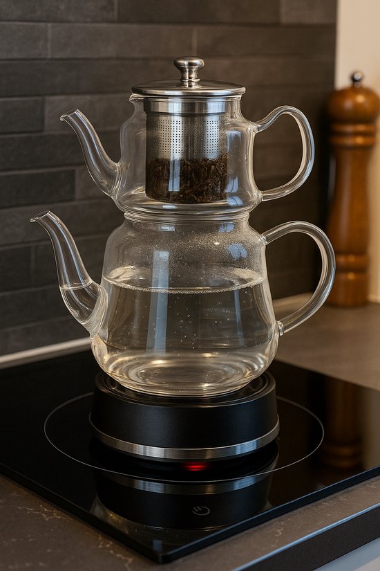Glazen Turkse Theepot – 1,5 Liter – Geschikt voor Inductie