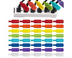 Nylon kabellabels - Herbruikbare kabellabels - Meerkleurige kabelmarkeringen - Beschrijfbare kabellabels - Geschikt voor het identificeren van kabels en draden - 40 stuks