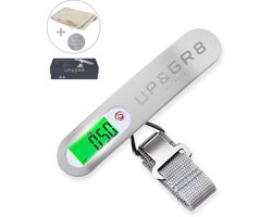 UP&GR8 Bagage Weegschaal Koffer - Digitale Kofferweegschaal - Tot 50 kg - Met Luxe Opbergetui - Reizen Gadget - Cadeau Verjaardag Vrouw Mannen Vaderdag