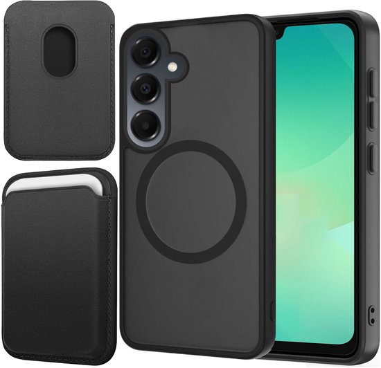 Samsung Galaxy A17 5G / A26 Schokbestendig Hoesje met Magnetische MagSafe Pasjeshouder Zwart