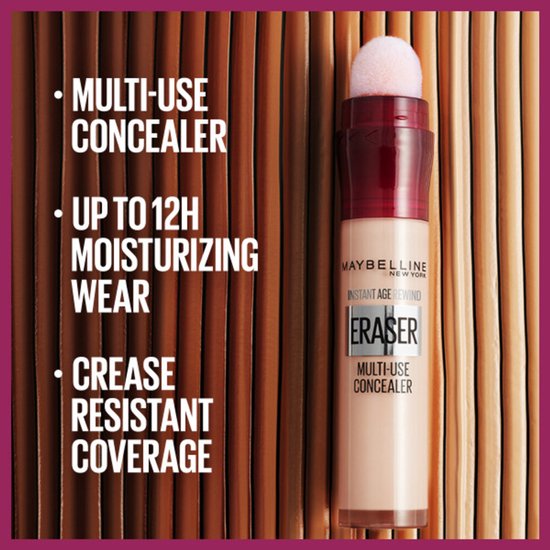 Maybelline Instant Age Rewind Eraser Multi-Use Concealer: tot 12 uur hydraterend, kreukvrij.